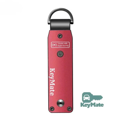 Piros KeyMate kulcstartó Apple Find My kompatibilitással, fehér háttéren