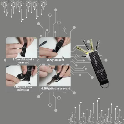 Key organizer használati útmutató, kulcstartó összeállítás lépésről lépésre képekkel